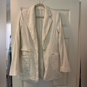 Banana Republic Cream Pinstripe Blazer